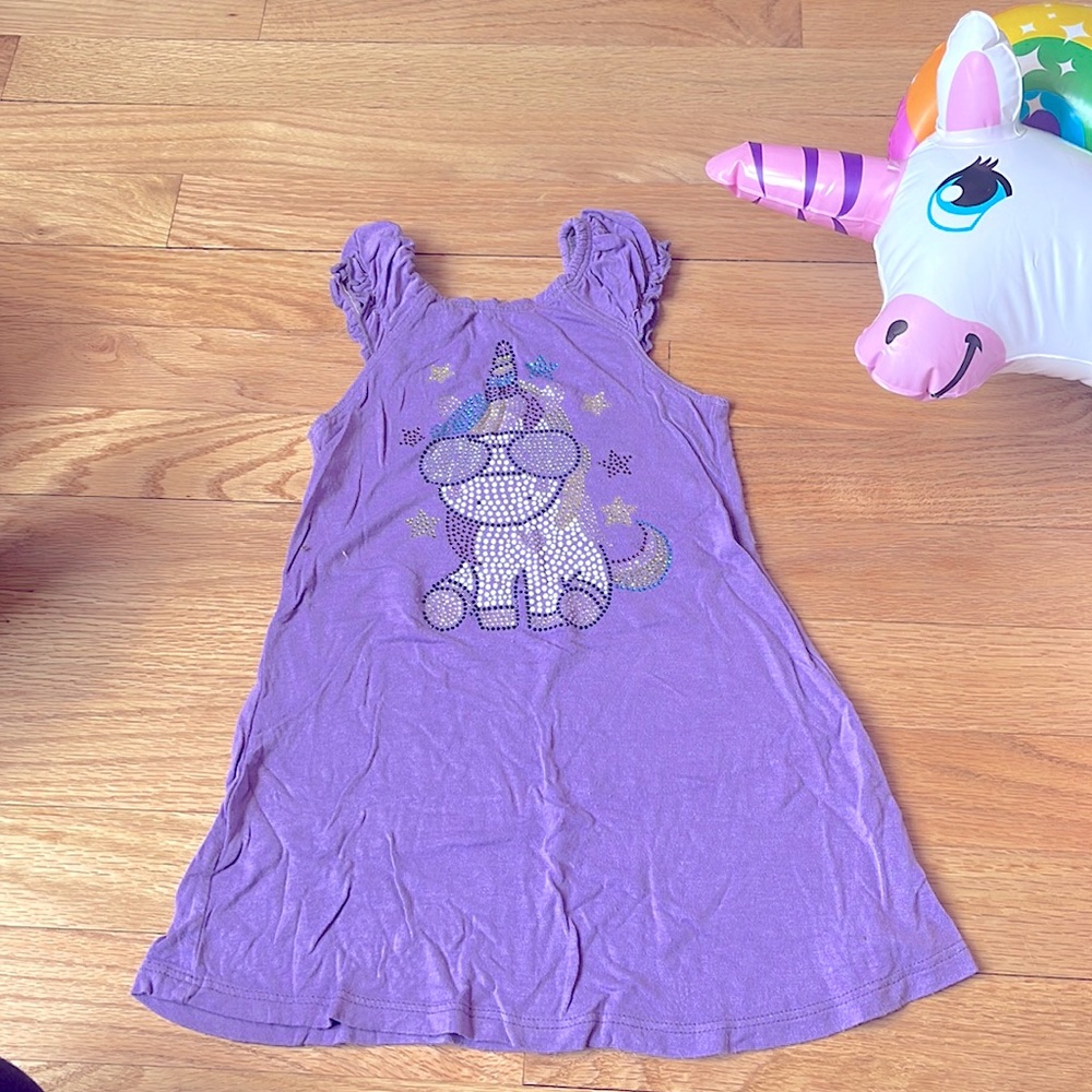 Lester’s rock Candy purple super soft rhinestone unicorn summer dress 2T